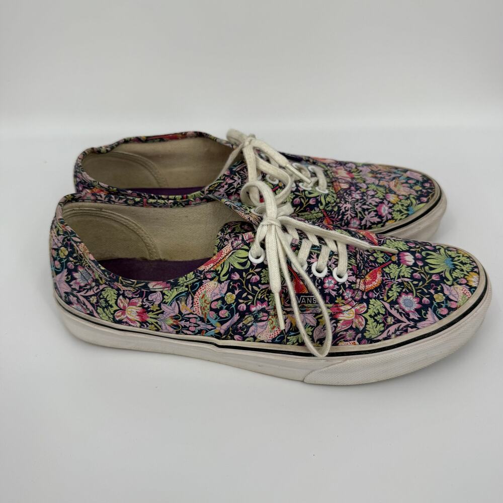 Vans Floral Lace-Up Sneaker Shoes Round Toe Size 10 women's Multicolor